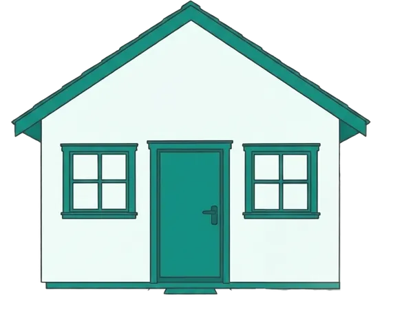 Illustratie van een huis te koop